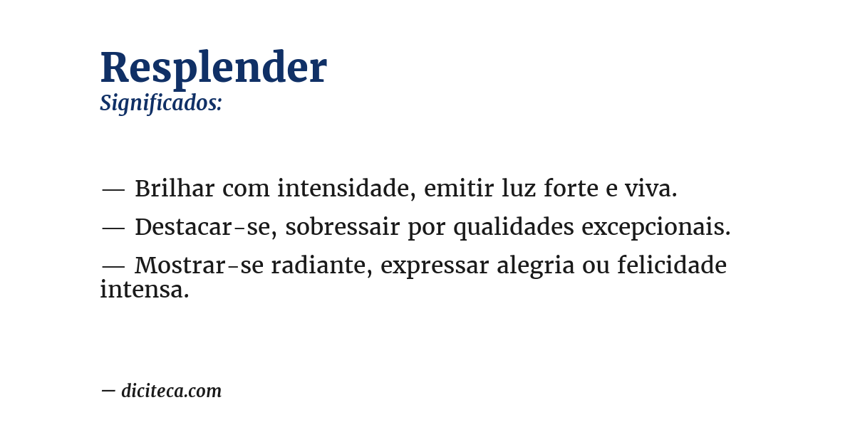 Significado de resplender