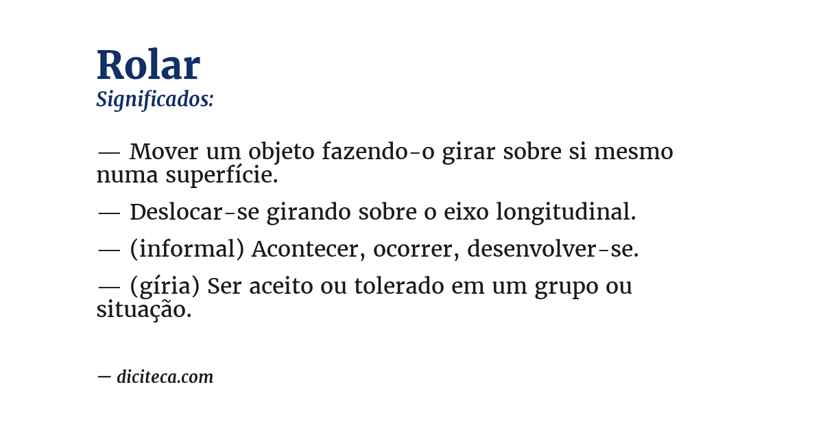 Significado de rolar