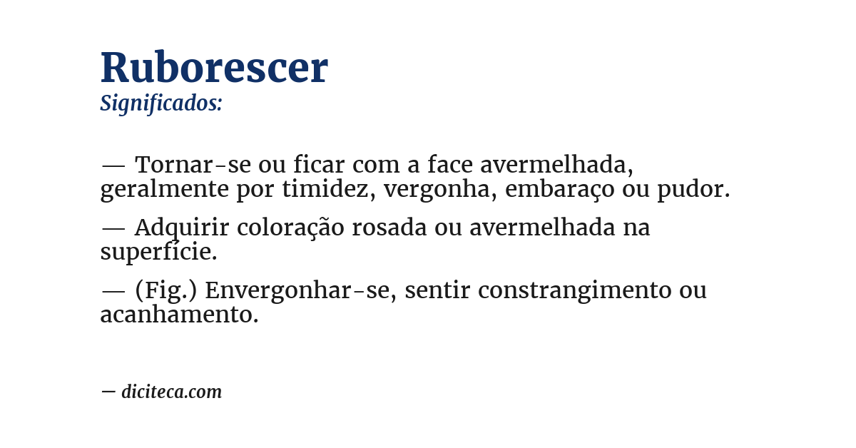 Significado de ruborescer