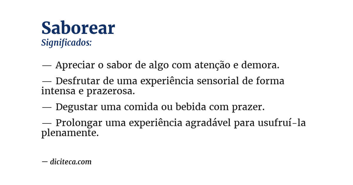 Significado de saborear
