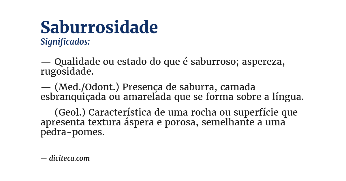 Significado de saburrosidade
