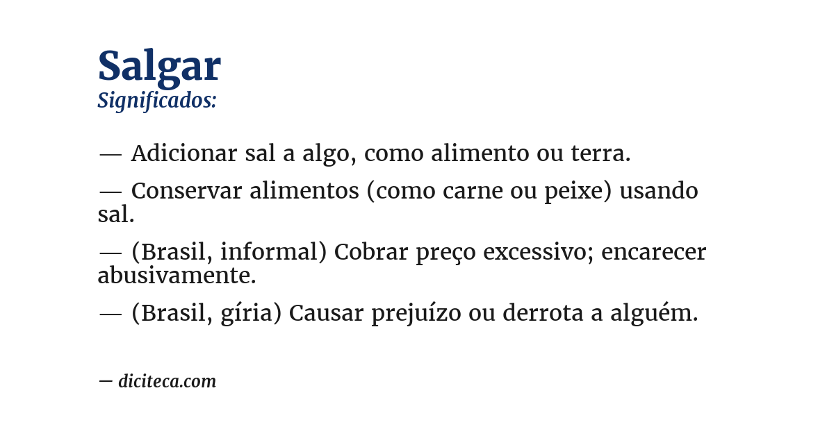 Significado de salgar