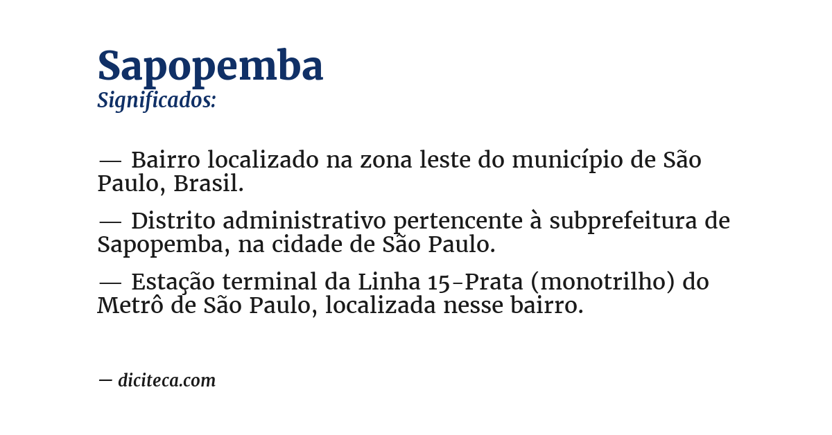 Significado de sapopemba