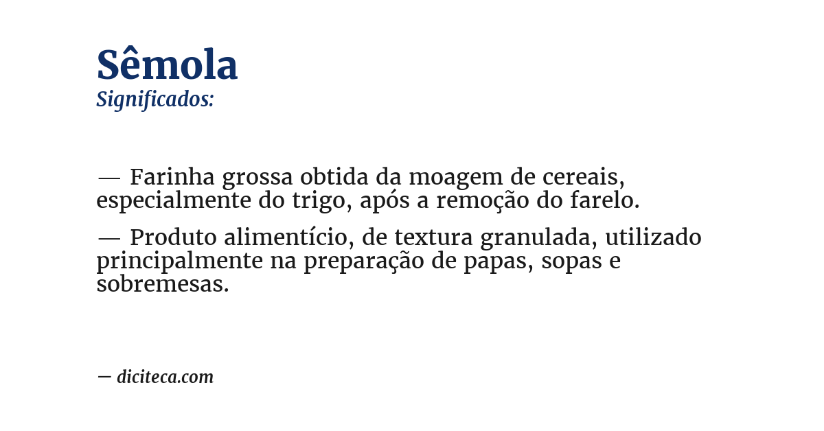 Significado de sêmola