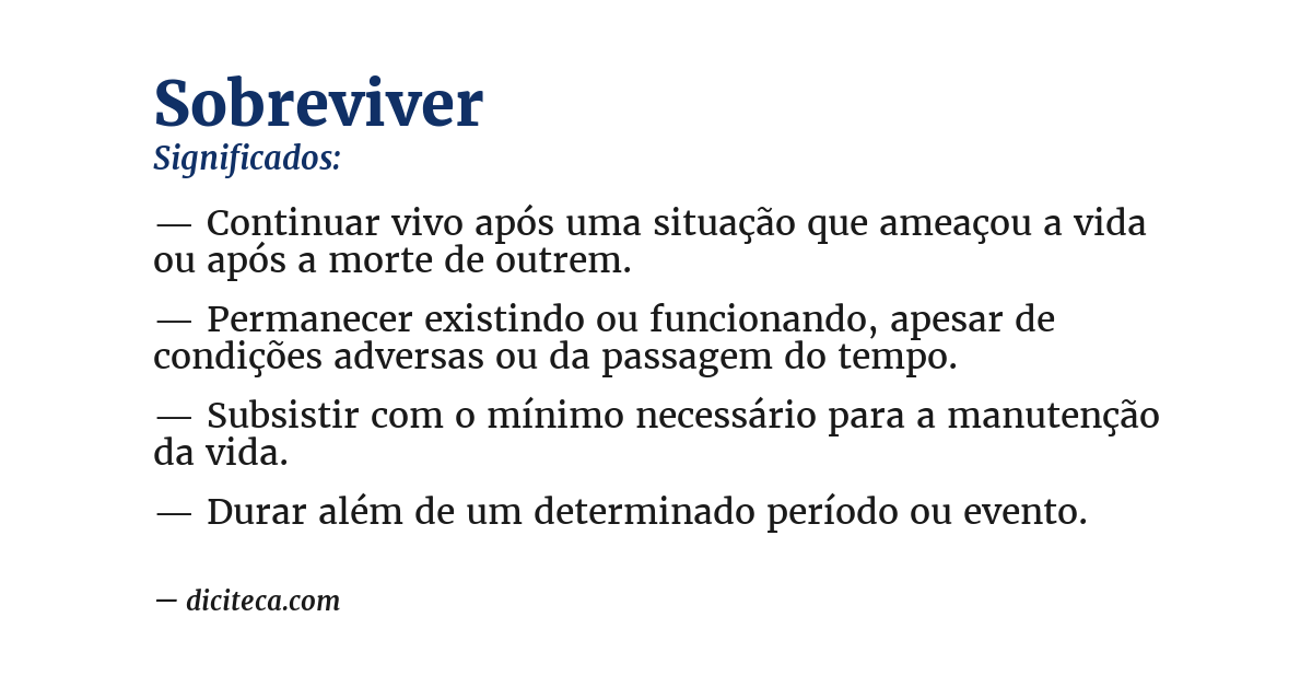 Significado de sobreviver