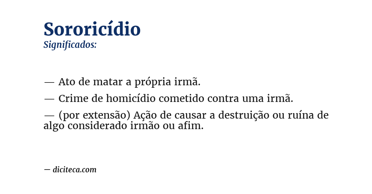 Significado de sororicídio