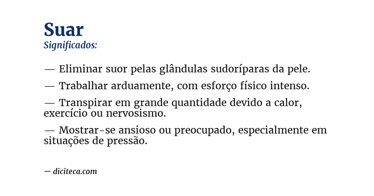 Significado de suar