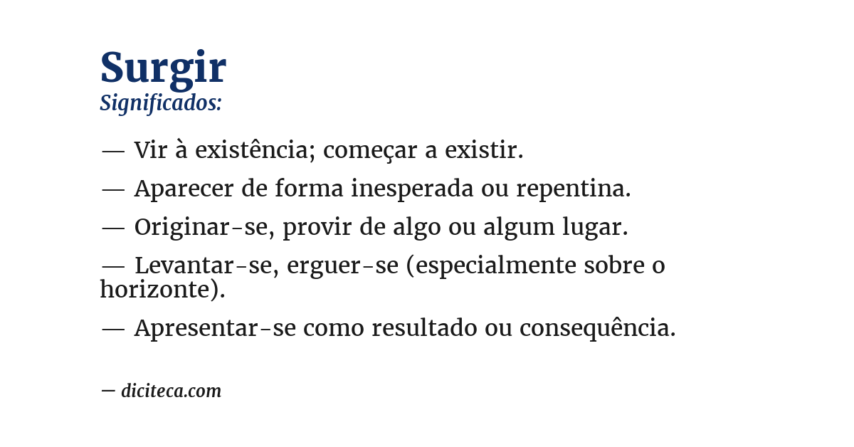 Significado de surgir