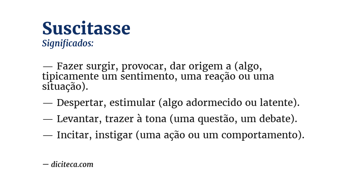 Significado de suscitasse