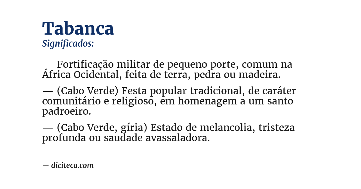 Significado de tabanca