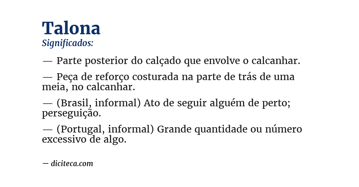 Significado de talona
