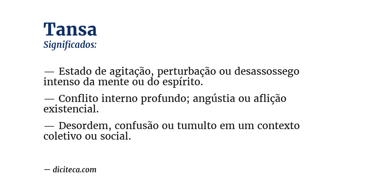 Significado de tansa