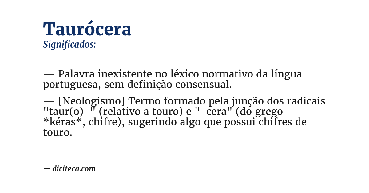 Significado de taurócera