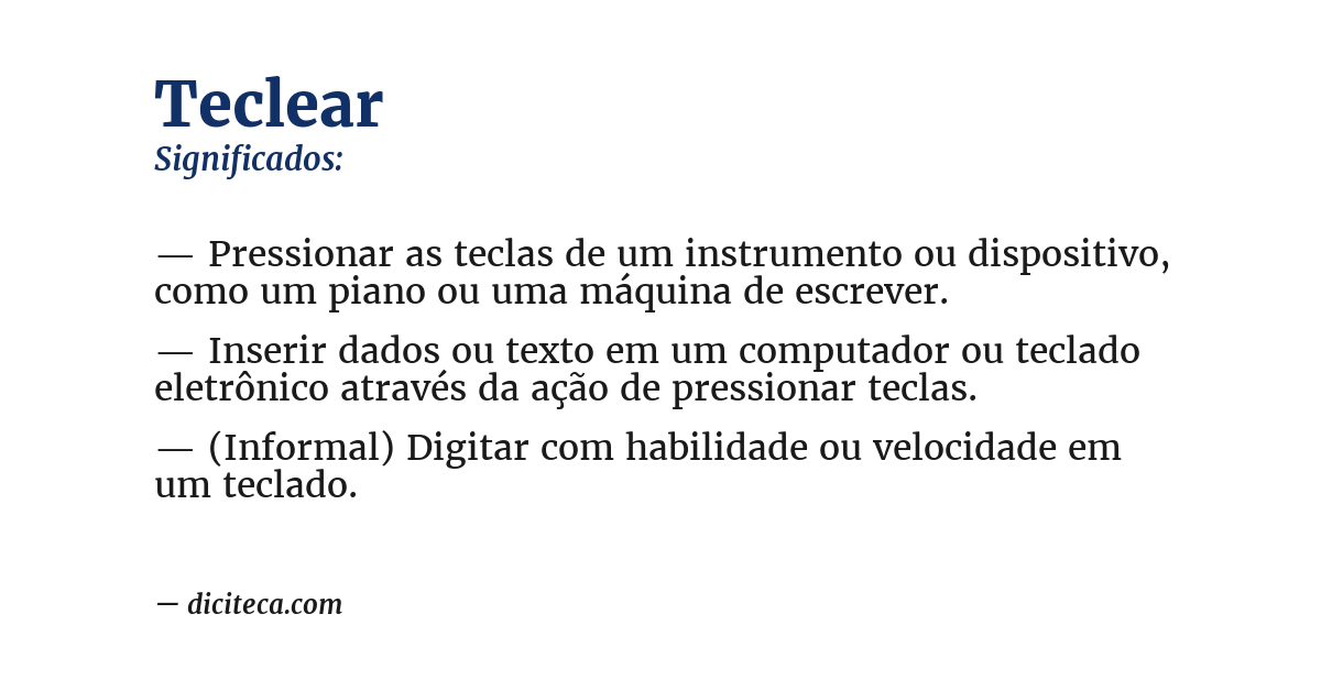 Significado de teclear