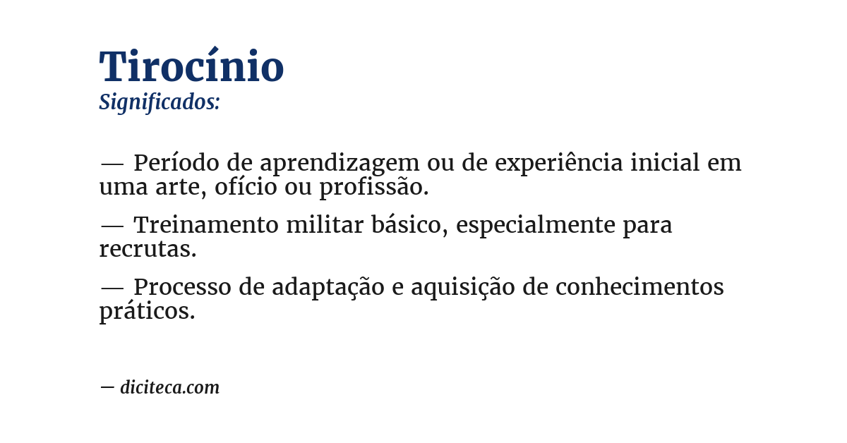 Significado de tirocínio