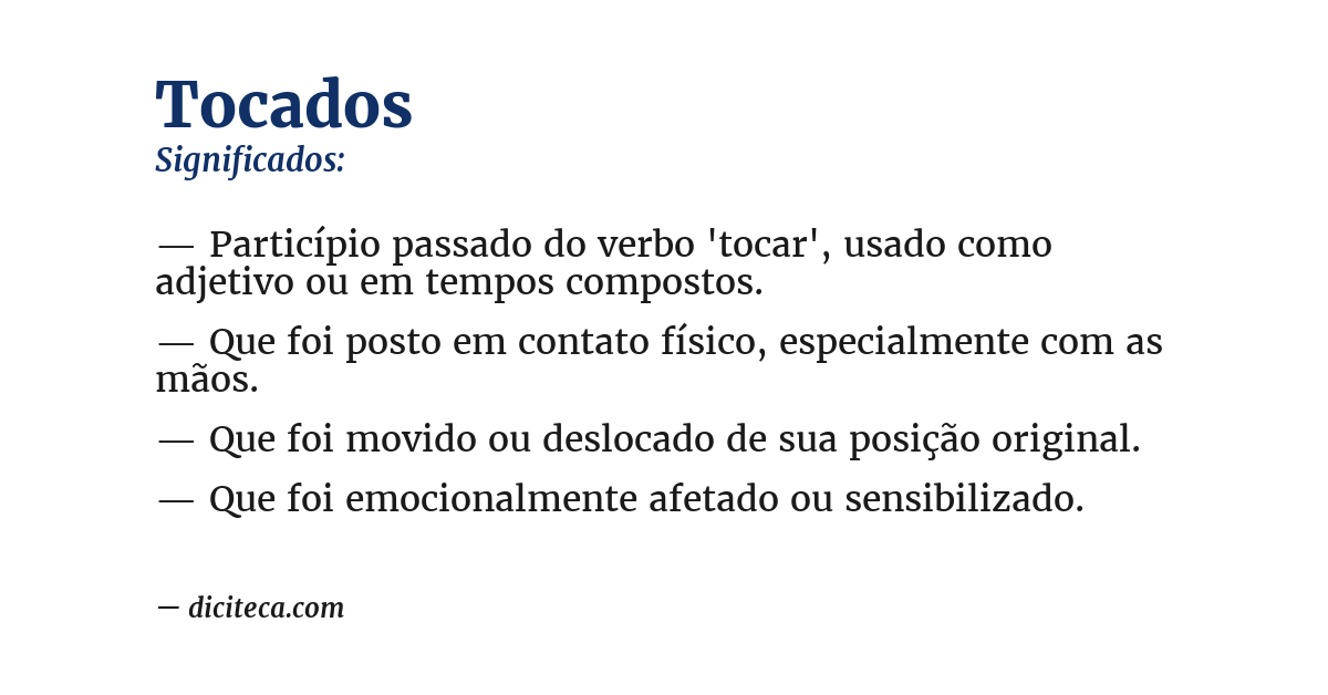 Significado de tocados
