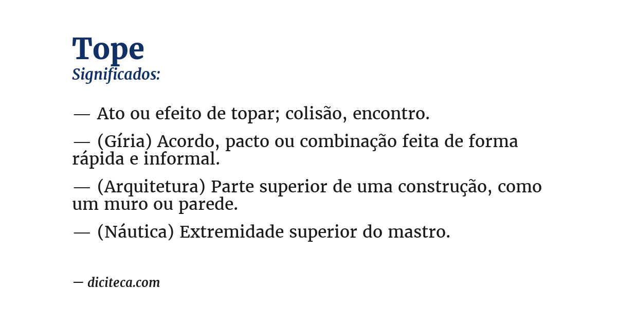 Significado de tope