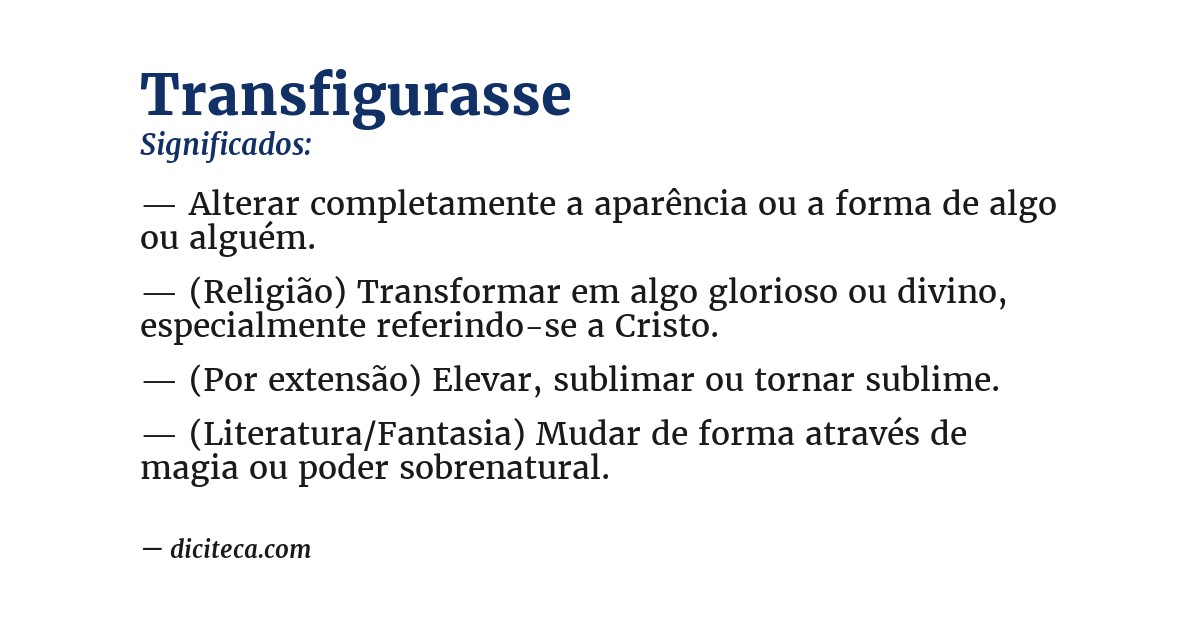 Significado de transfigurasse