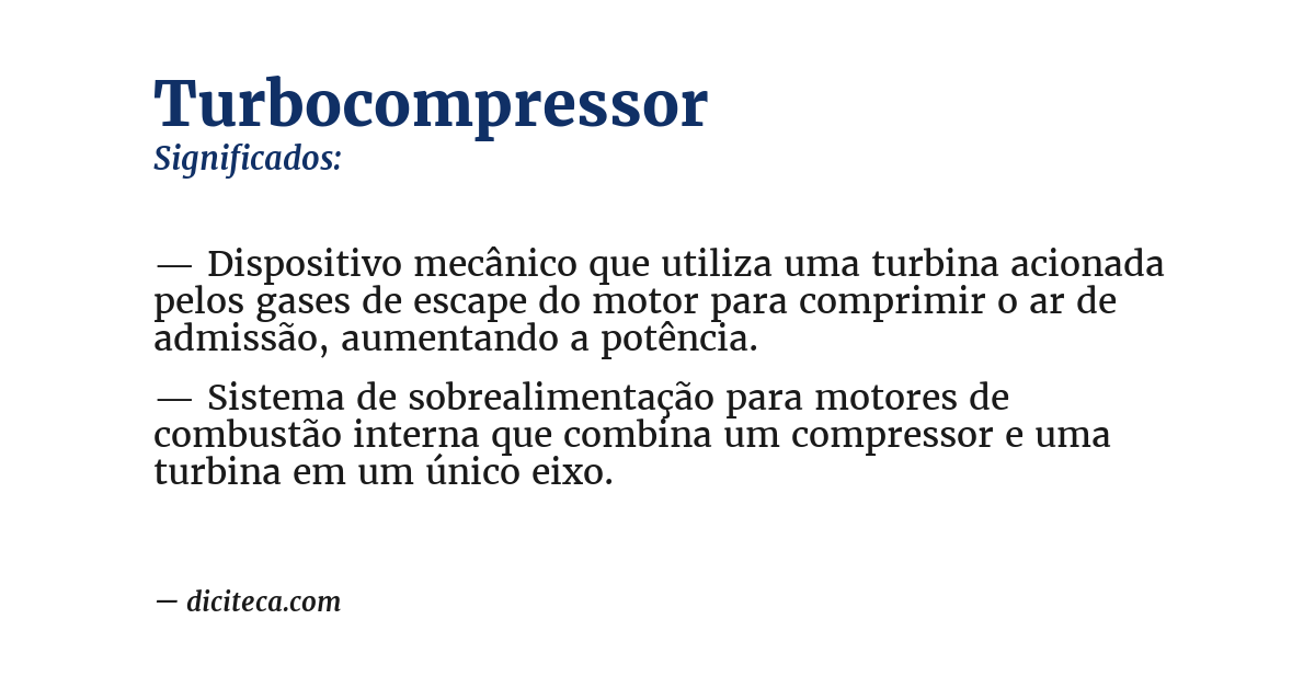Significado de turbocompressor