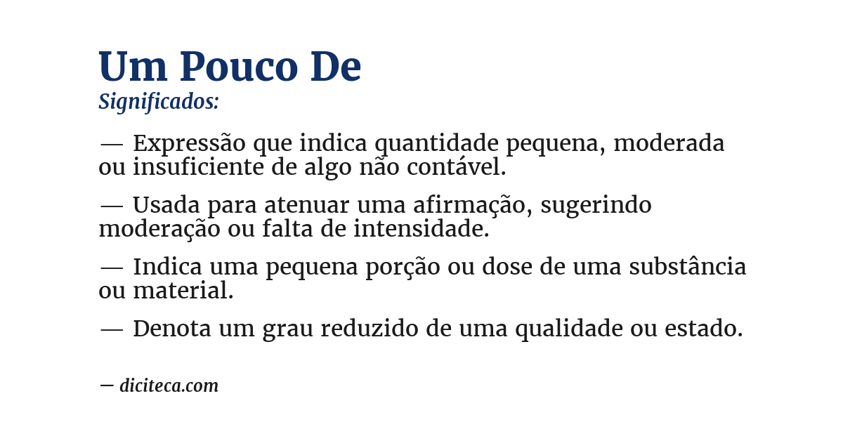 Significado de um pouco de