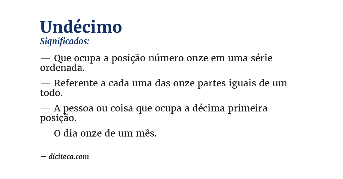 Significado de undécimo