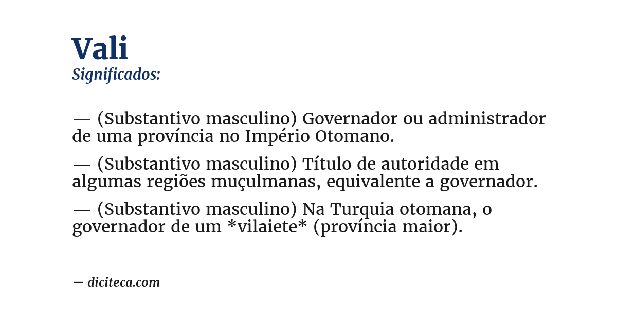 Significado de vali
