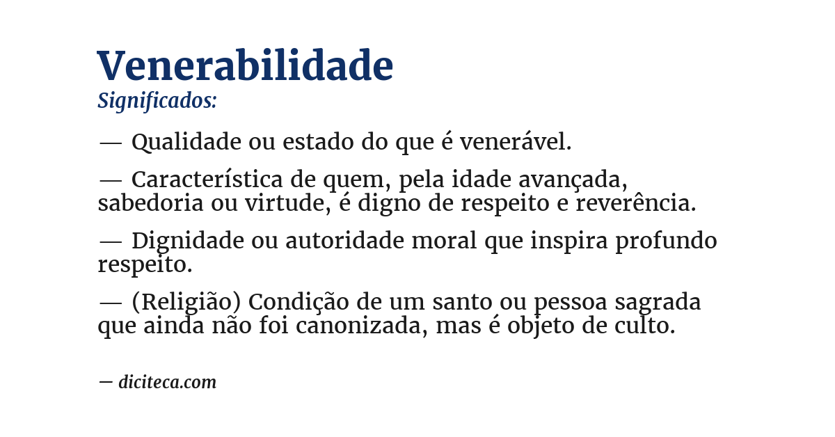 Significado de venerabilidade