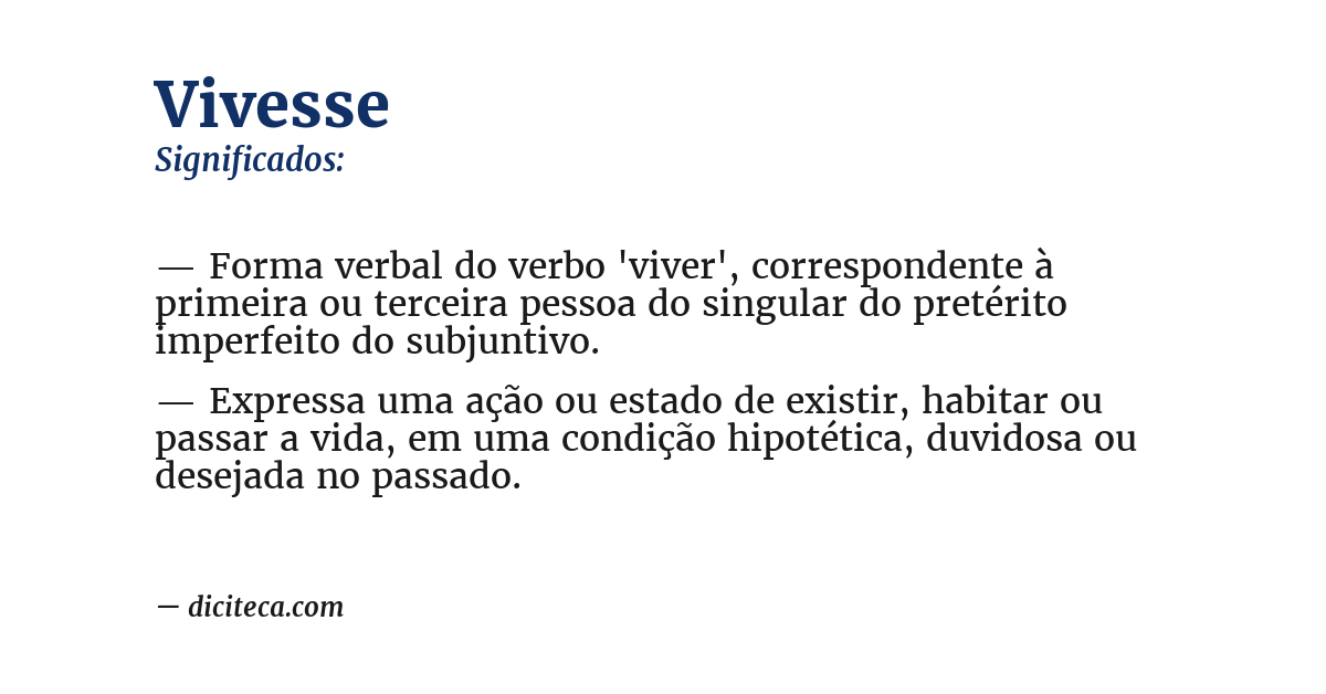 Significado de vivesse