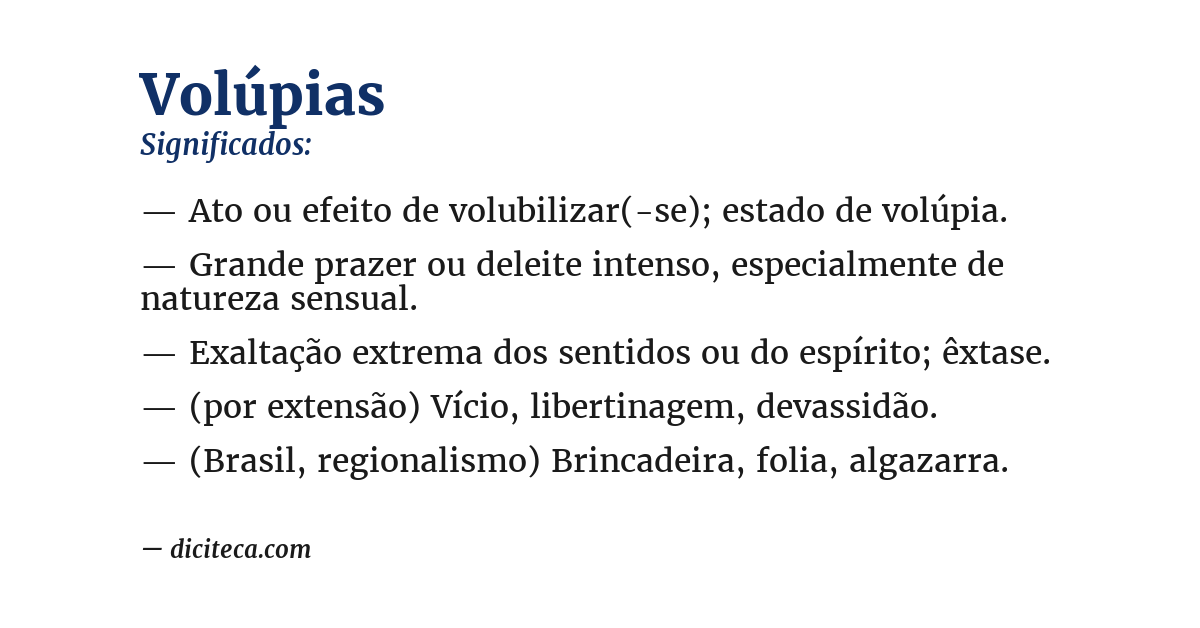 Significado de volúpias