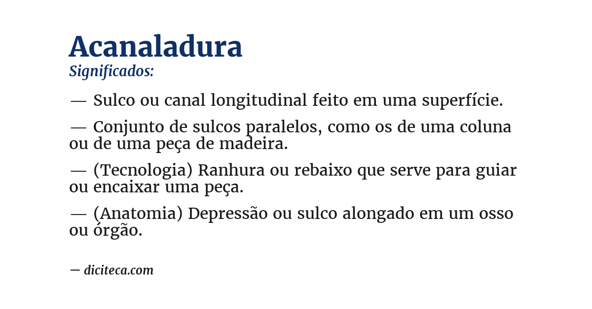 Significado de acanaladura