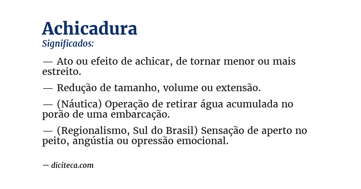 Significado de achicadura