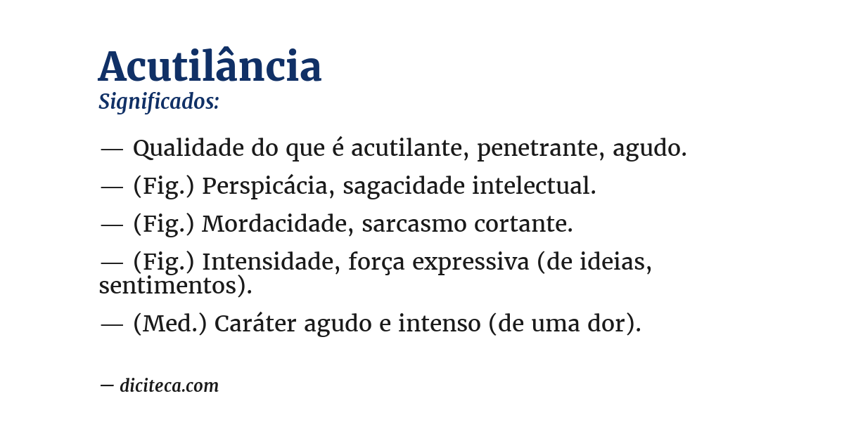 Significado de acutilância