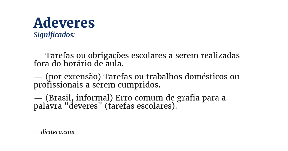 Significado de adeveres