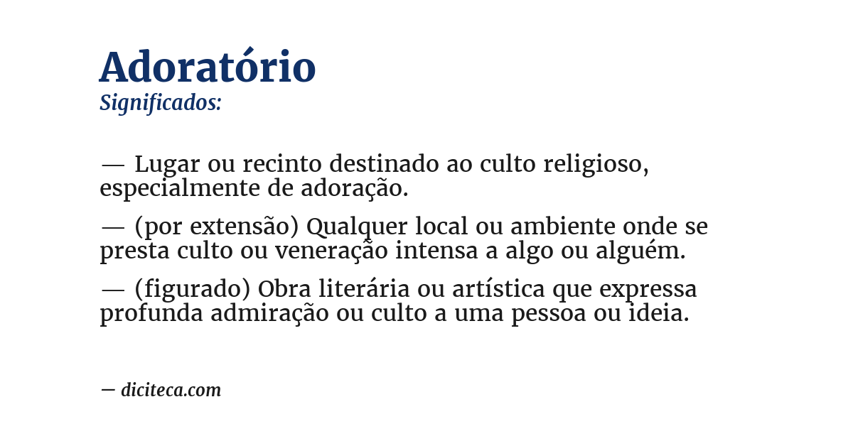 Significado de adoratório