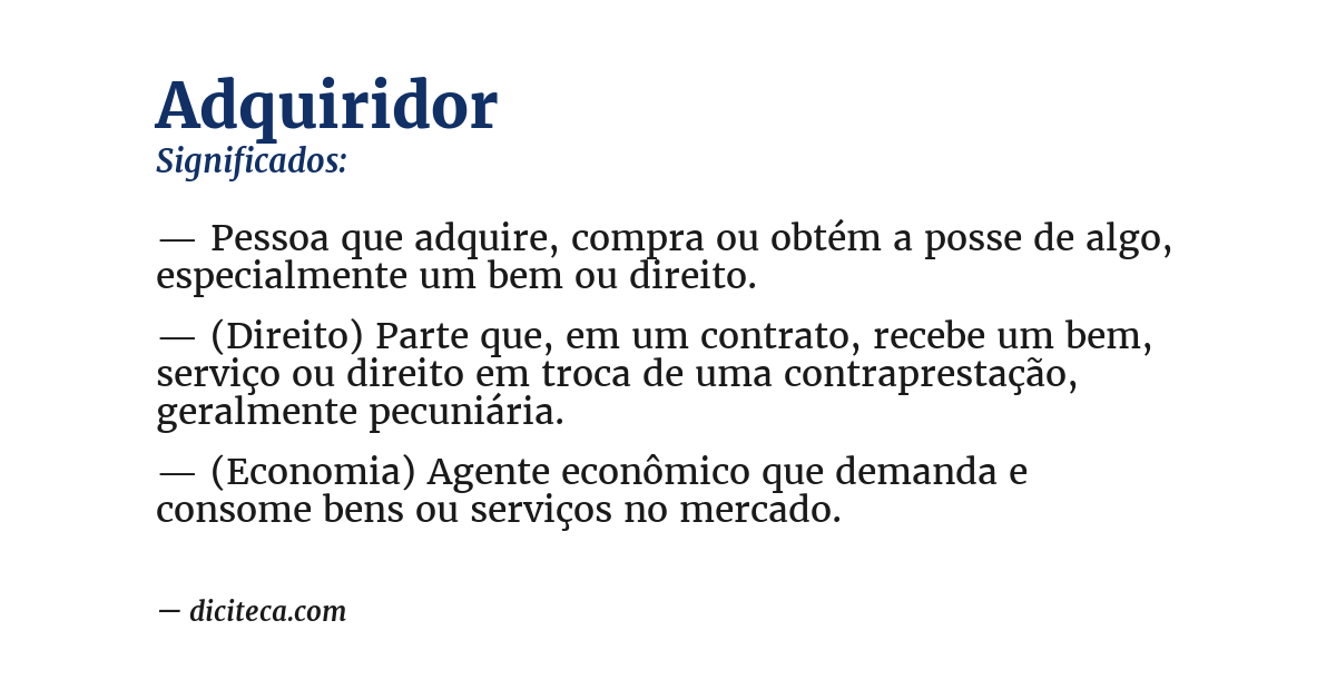Significado de adquiridor