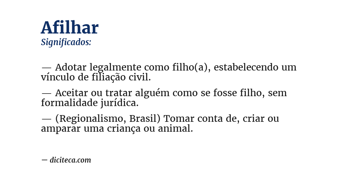 Significado de afilhar