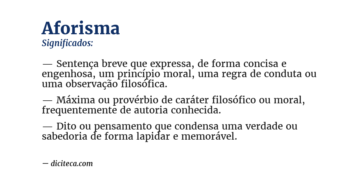Significado de aforisma