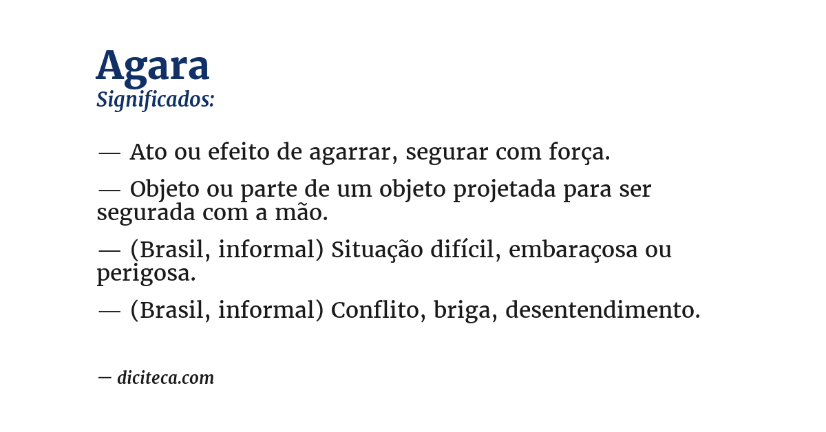 Significado de agara