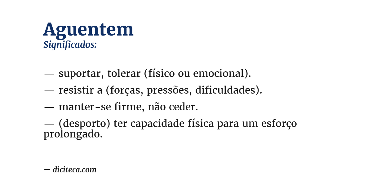 Significado de aguentem
