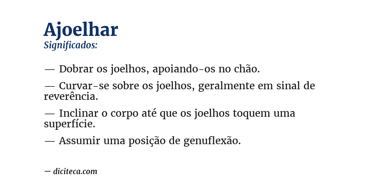Significado de ajoelhar