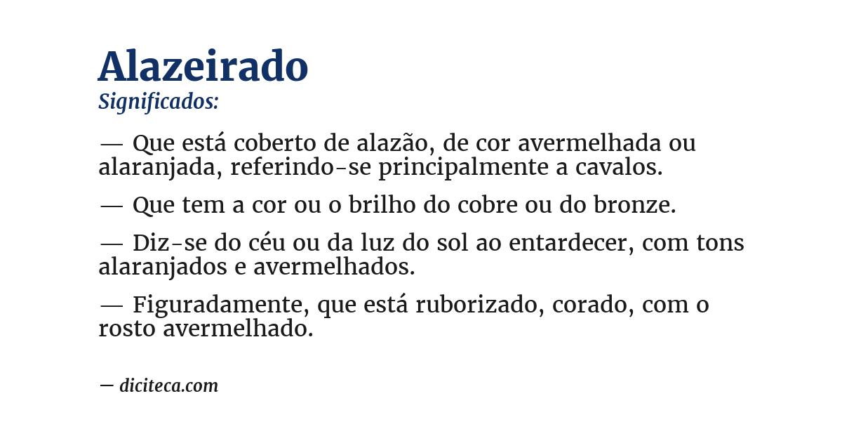 Significado de alazeirado