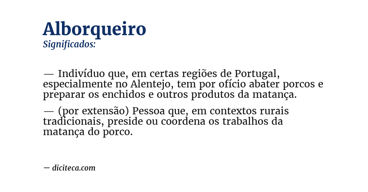 Significado de alborqueiro