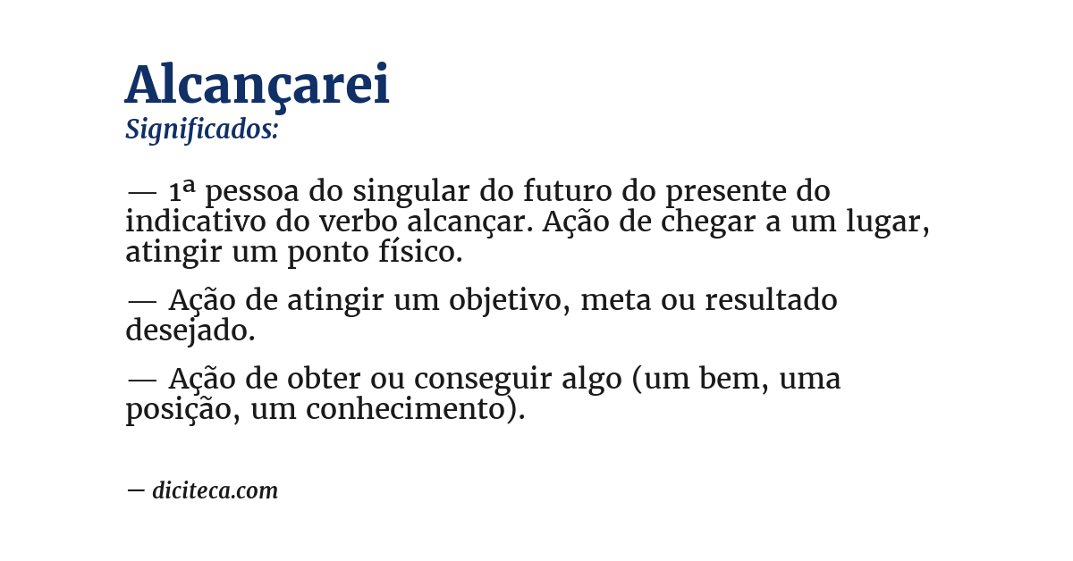 Significado de alcançarei