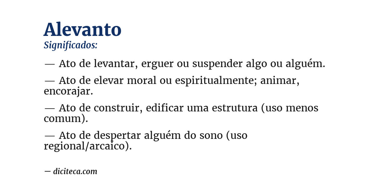 Significado de alevanto