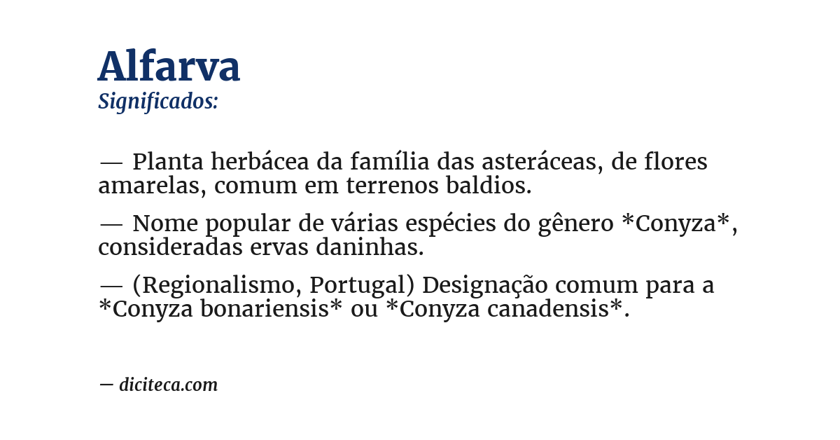 Significado de alfarva