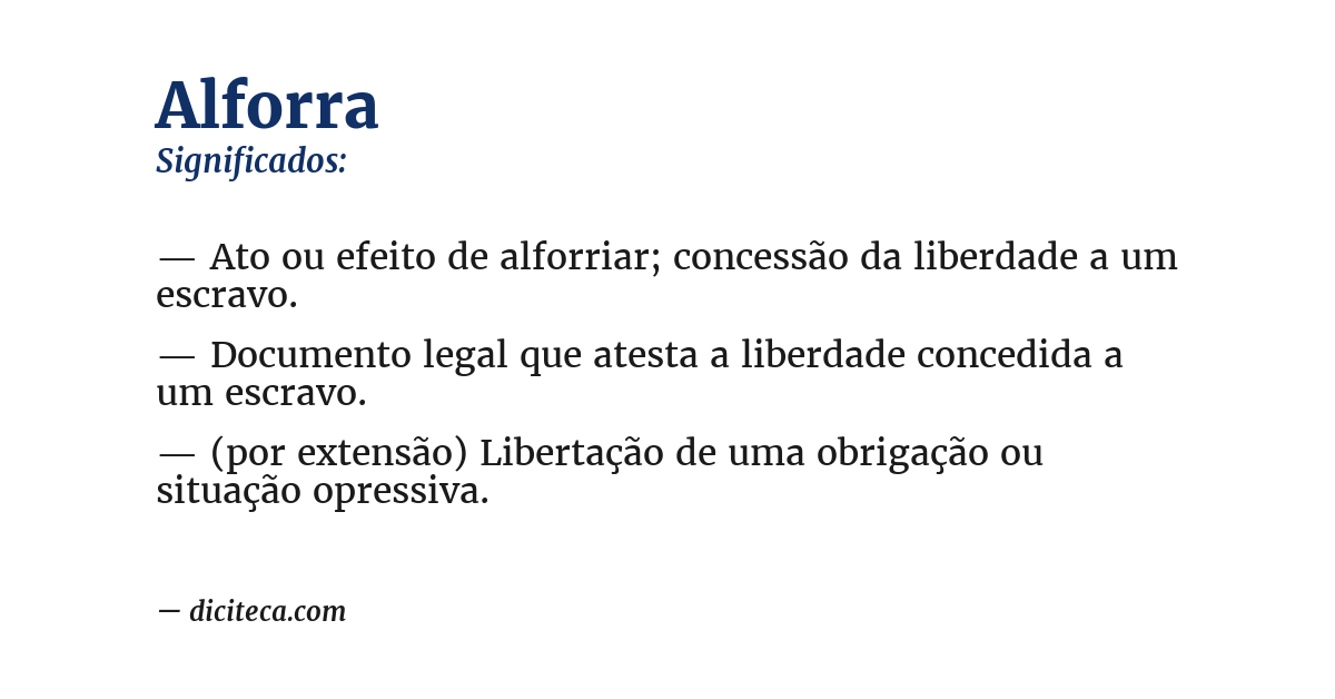 Significado de alforra