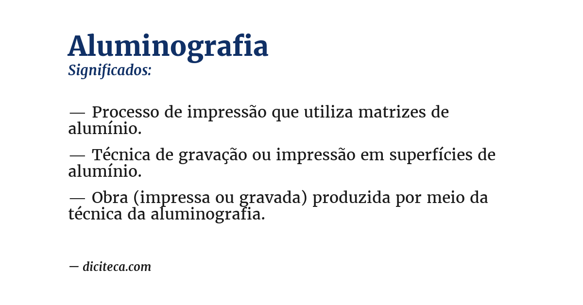 Significado de aluminografia