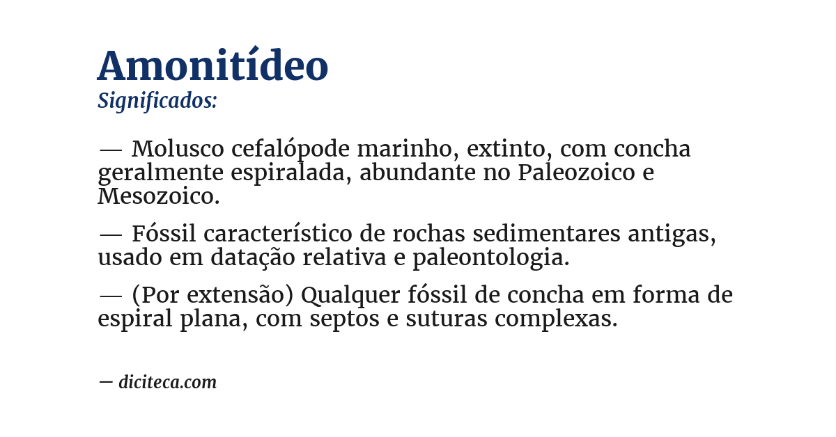 Significado de amonitídeo