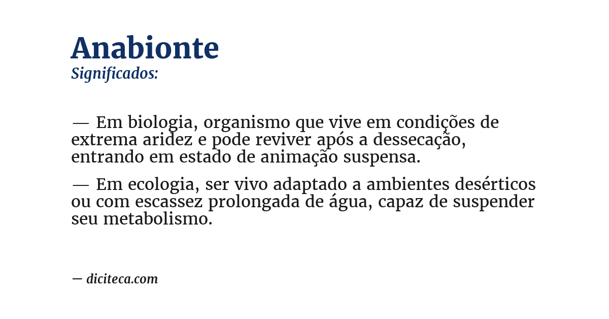 Significado de anabionte