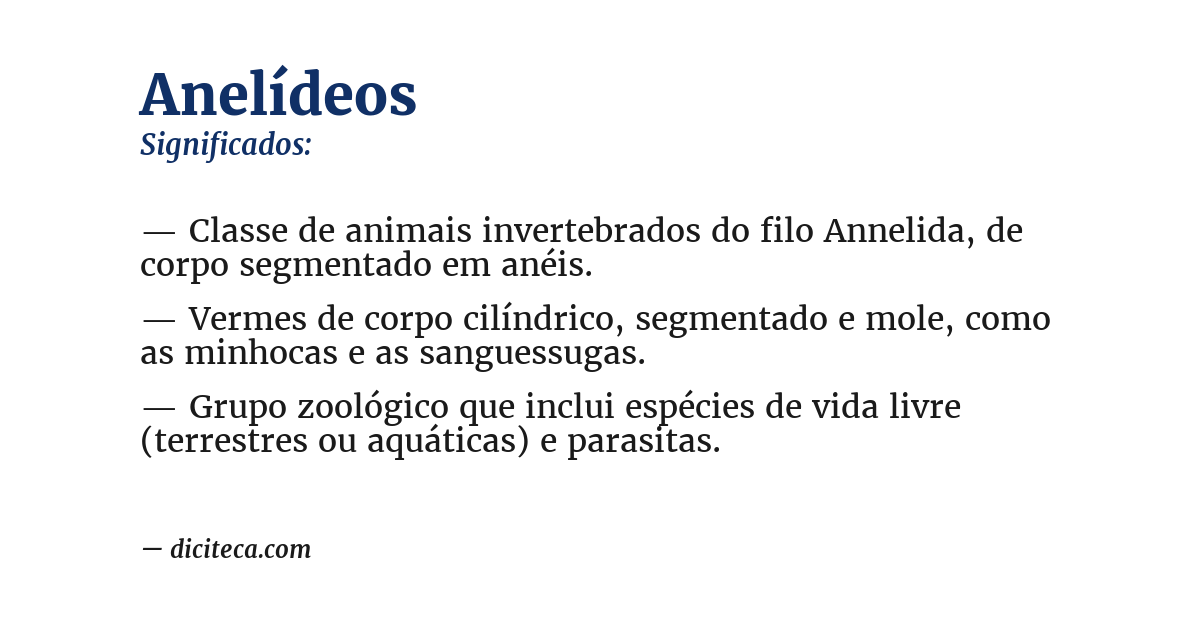 Significado de anelídeos